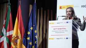La ministra de Asuntos Económicos y Transformación Digital, Nadia Calviño, en la presentación del programa Kit Digital / EP