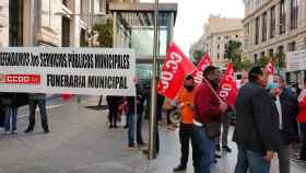 Imagen de una protesta en el marco de la huelga de la funeraria municipal de Madrid / CCOO