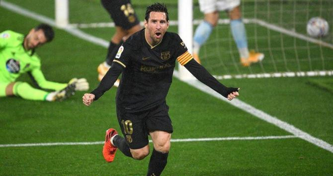 Messi, celebrando un gol ante el Celta / EFE