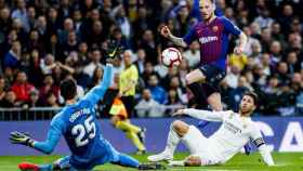Gol de Rakitic al Real Madrid en la última victoria del Barça, en marzo de 2019 / FCB