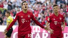 Coutinho celebrando su primer gol con el Bayern / EFE