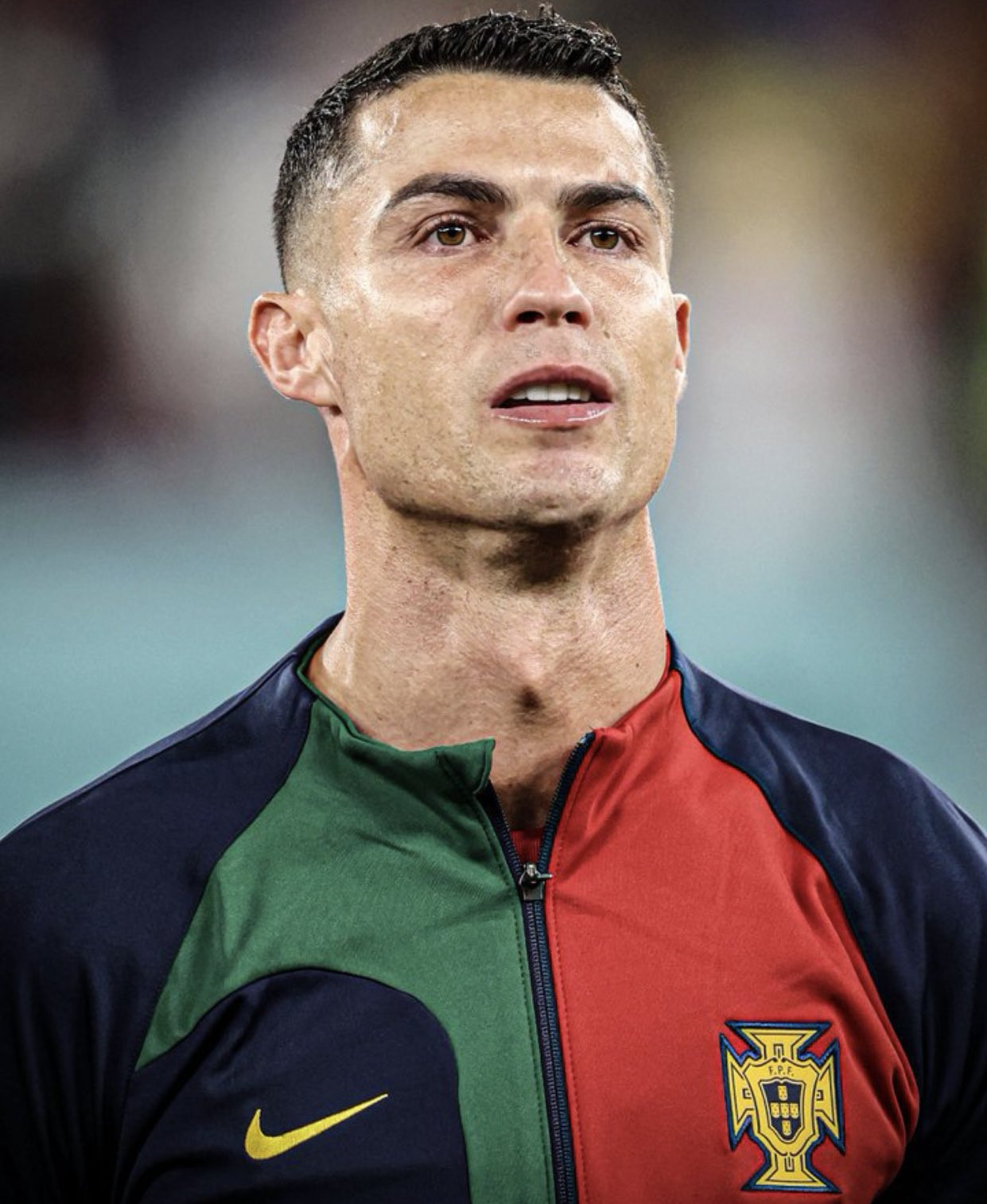 Cristiano Ronaldo llorando con el himno de Portugal / REDES