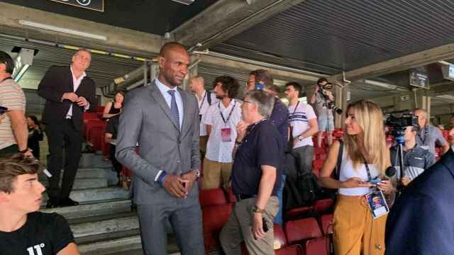 Eric Abidal en la presentación de Griezmann en el Camp Nou / CULEMANIA