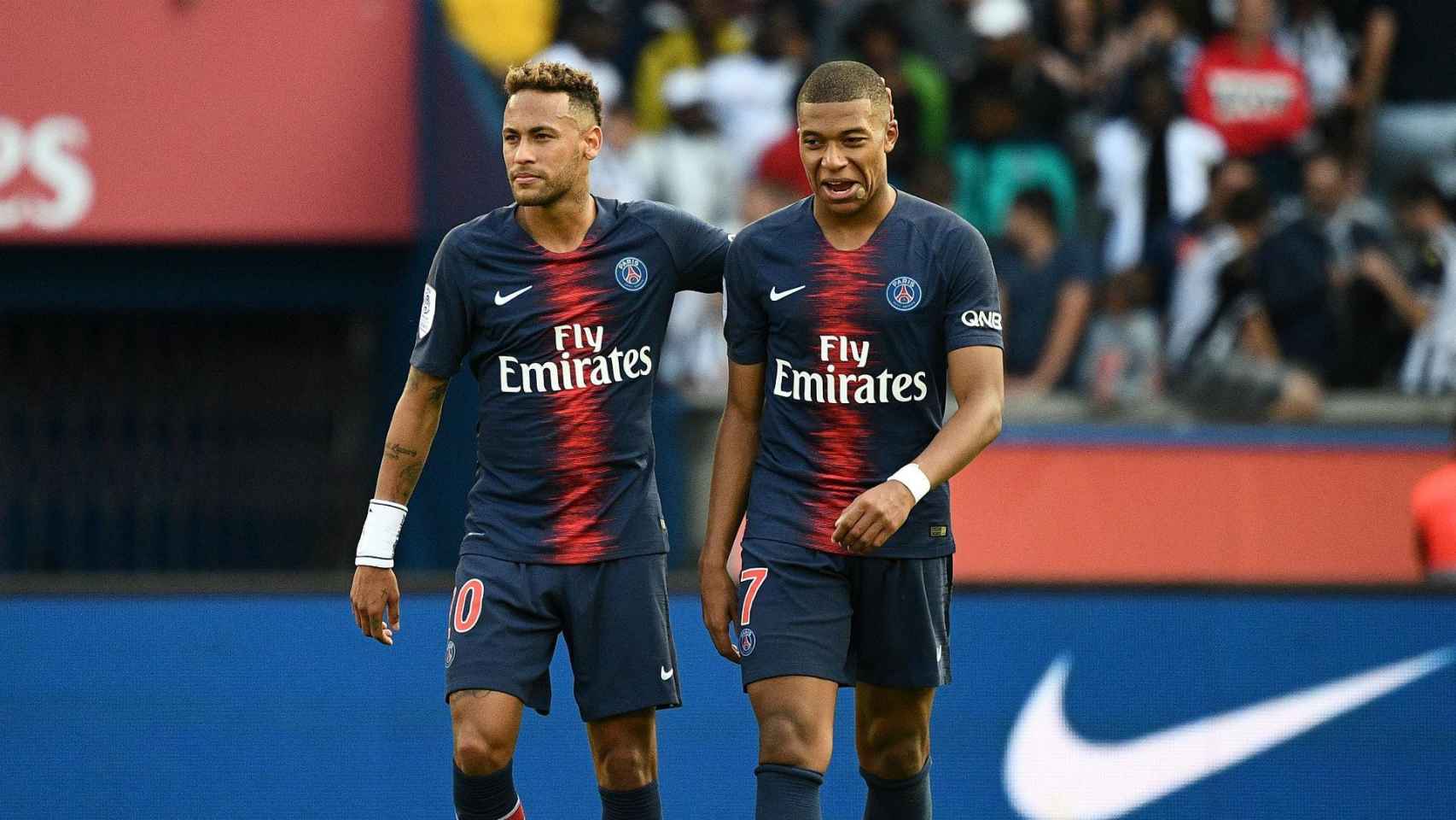 Una foto de Neymar Jr. y Kyllian Mbappé durante un partido del PSG / EFE