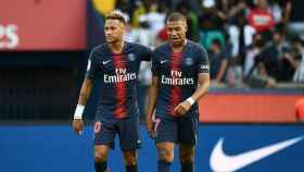Una foto de Neymar Jr. y Kyllian Mbappé durante un partido del PSG / EFE