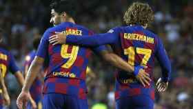 Antoine Griezmann y Luis Suárez durante un partido del Barça / EFE