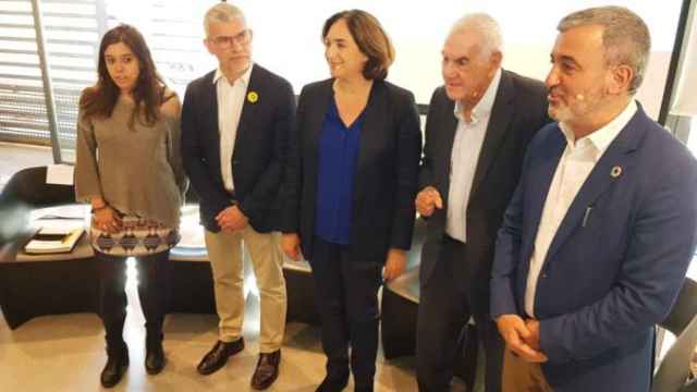 Los candidatos de CUP, JxCAT,BComú, ERC y PSC, en el debate sobre vivienda / CG