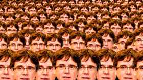 La cara de Puigdemont multiplicada como la portada de la película 'Cómo ser John Malkovich' / CG