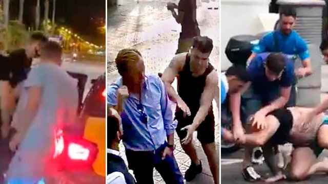Imágenes de tres robos violentos de relojes caros en Barcelona / CG