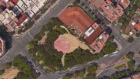 Imagen aérea de la plaza de la Hispanidad, ahora plaza de Pablo Neruda / CG