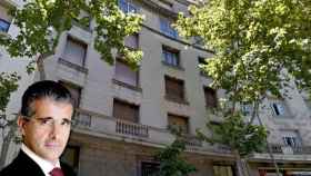 Manuel Guillén, consejero delegado de Mediterranean Capital en una imagen de archivo, y el número 443 de la calle Balmes de Barcelona / FOTOMONTAJE DE CG