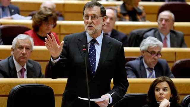 El presidente del Gobierno, Mariano Rajoy, en el Senado / EFE