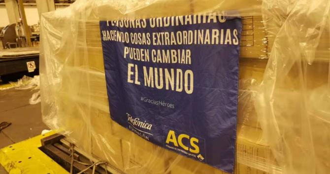 Material sanitario que ACS y Telefónica donarán a hospitales de toda España / ACS