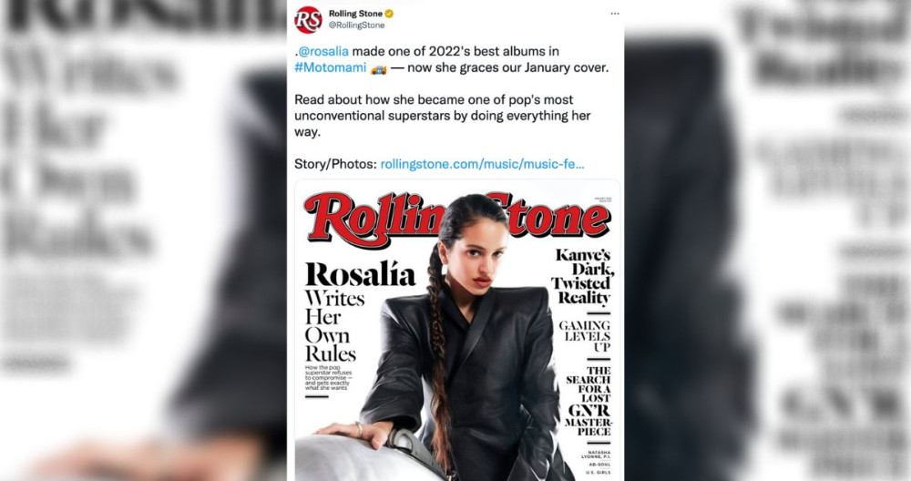 Rosalía para la portada de 'Rolling Stone' / TWITTER