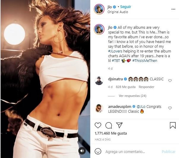 El 'guiño' de Jennifer Lopez a Ben Affleck / INSTAGRAM