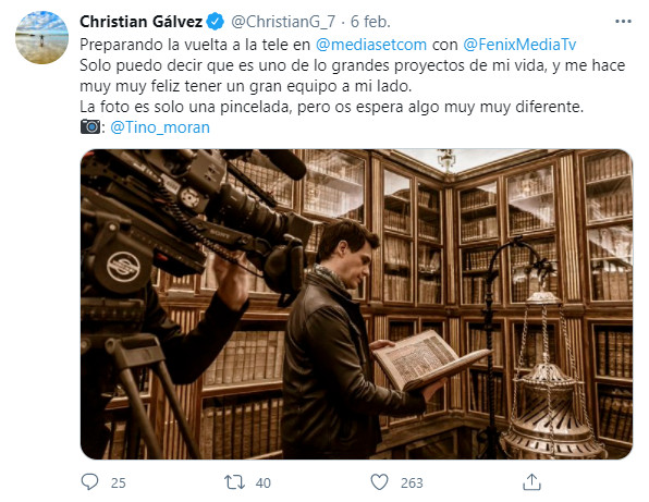Christian Gálvez anuncia su regreso a la tele / TWITTER