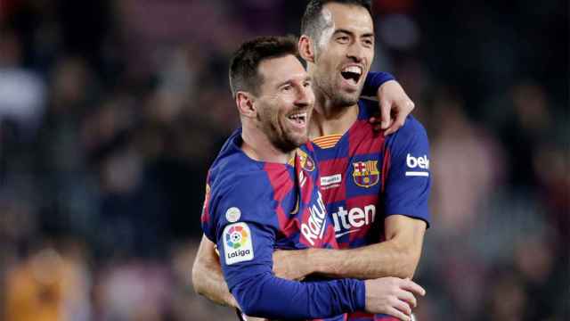 Sergio Busquets y Leo Messi, celebrando un gol con el Barça / REDES