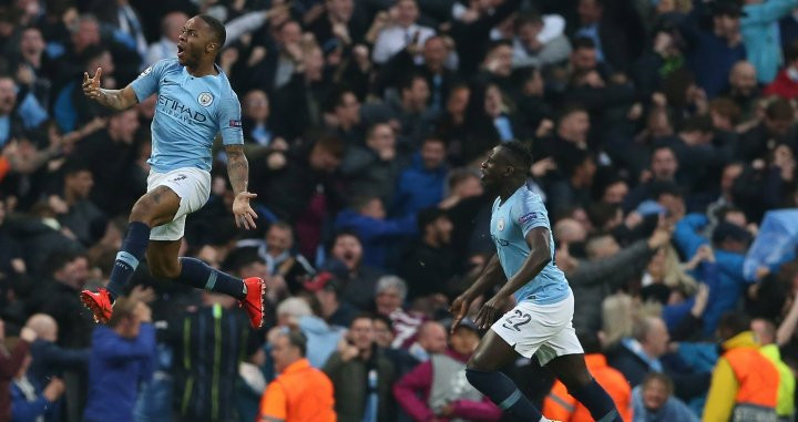 Sterling celebra el primer gol del Manchester City / EFE