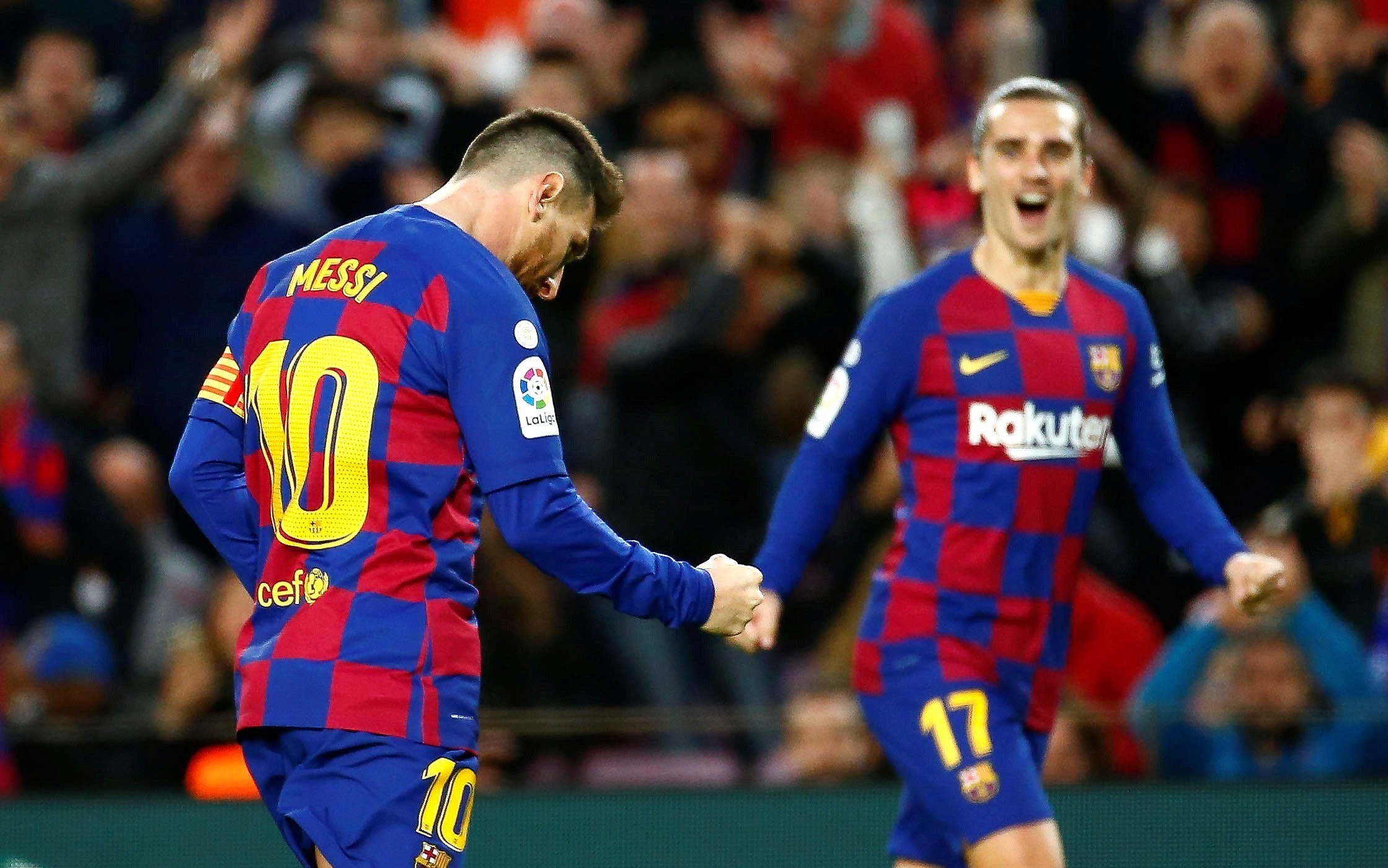 Messi celebra su tanto con Griezmann | EFE