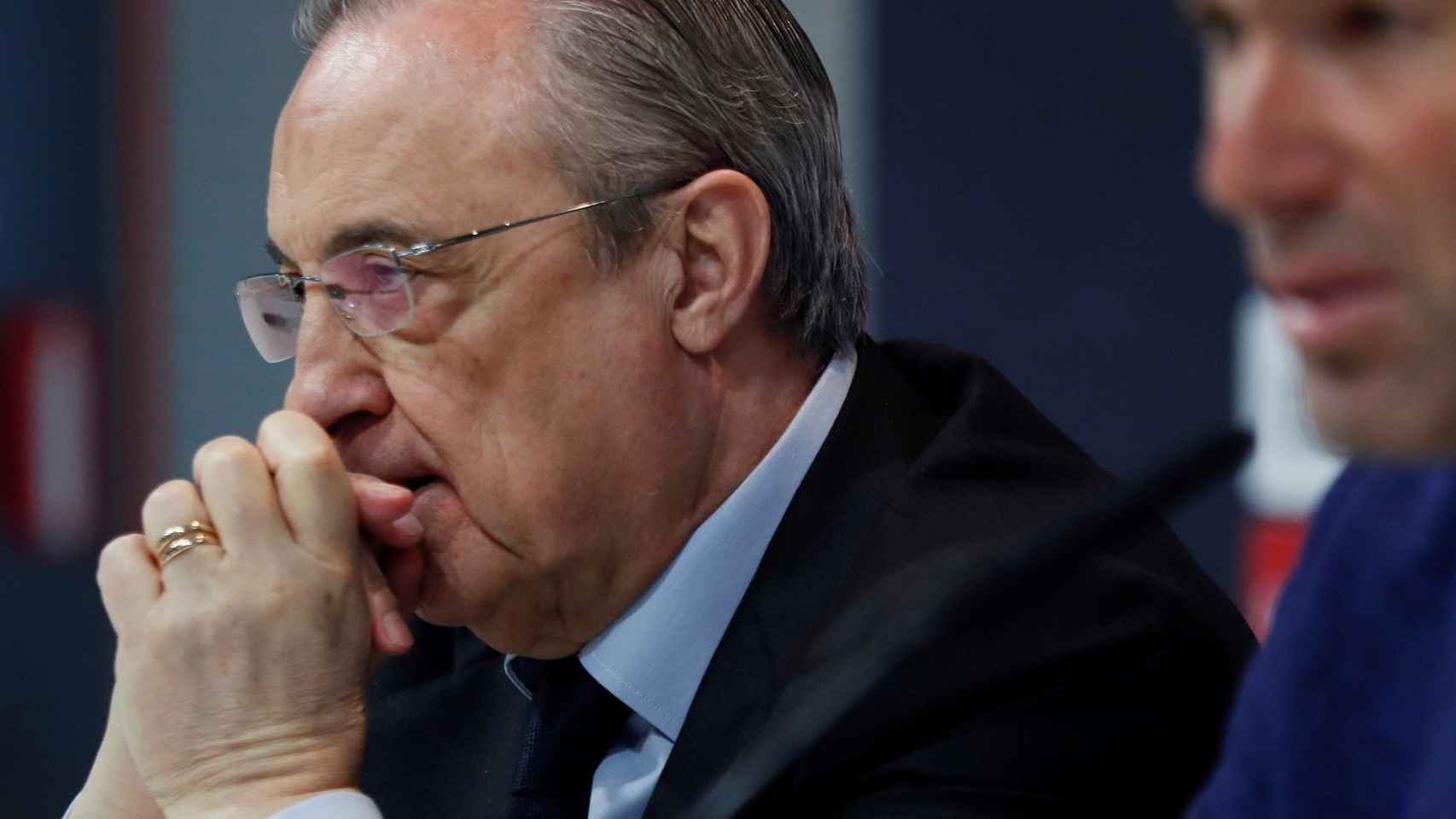 Florentino Pérez en una rueda de prensa del Real Madrid / EFE