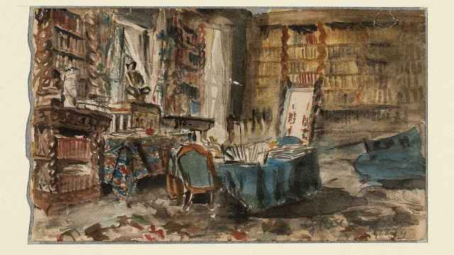 Estudio de trabajo de Flaubert en Croisset (1874) / GEORGES ANTOINE ROCHEGROSSE