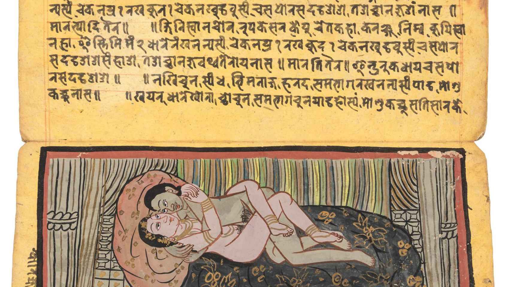 Ilustración de una edición del Kamasutra en sánscrito.