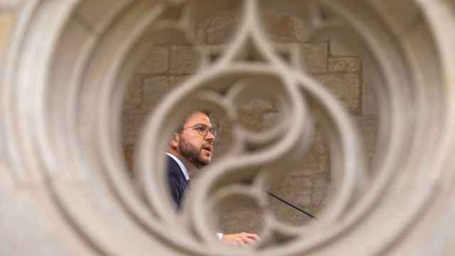 Pere Aragonès, presidente catalán, en el Palau de la Generalitat el lunes / EP