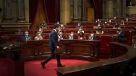 El 'president' de la Generalitat, Pere Aragonès, interviene en su primer debate de Política General / EP