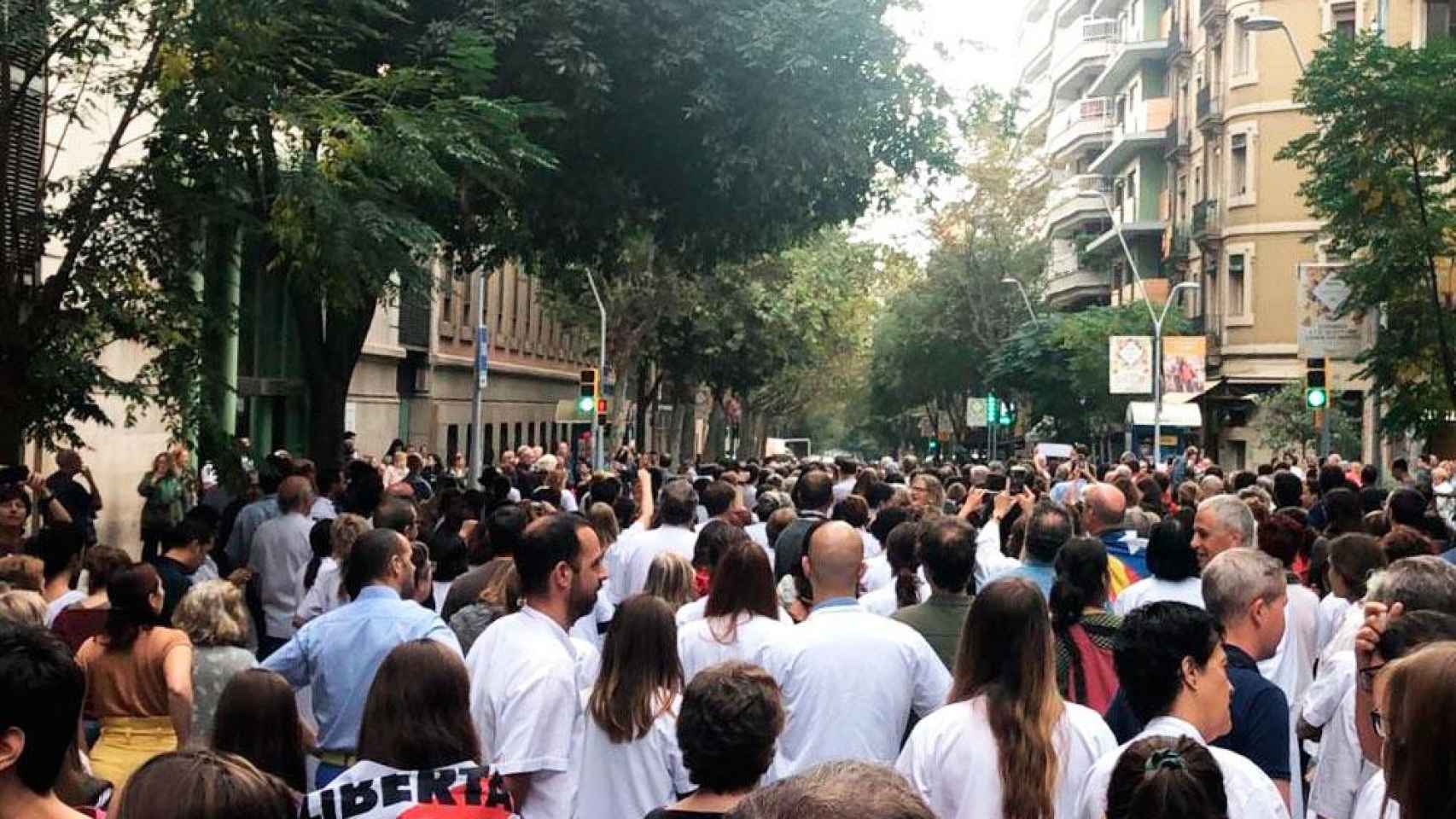 Una manifestación independentista en Barcelona con la presencia de médicos esta semana / CCD