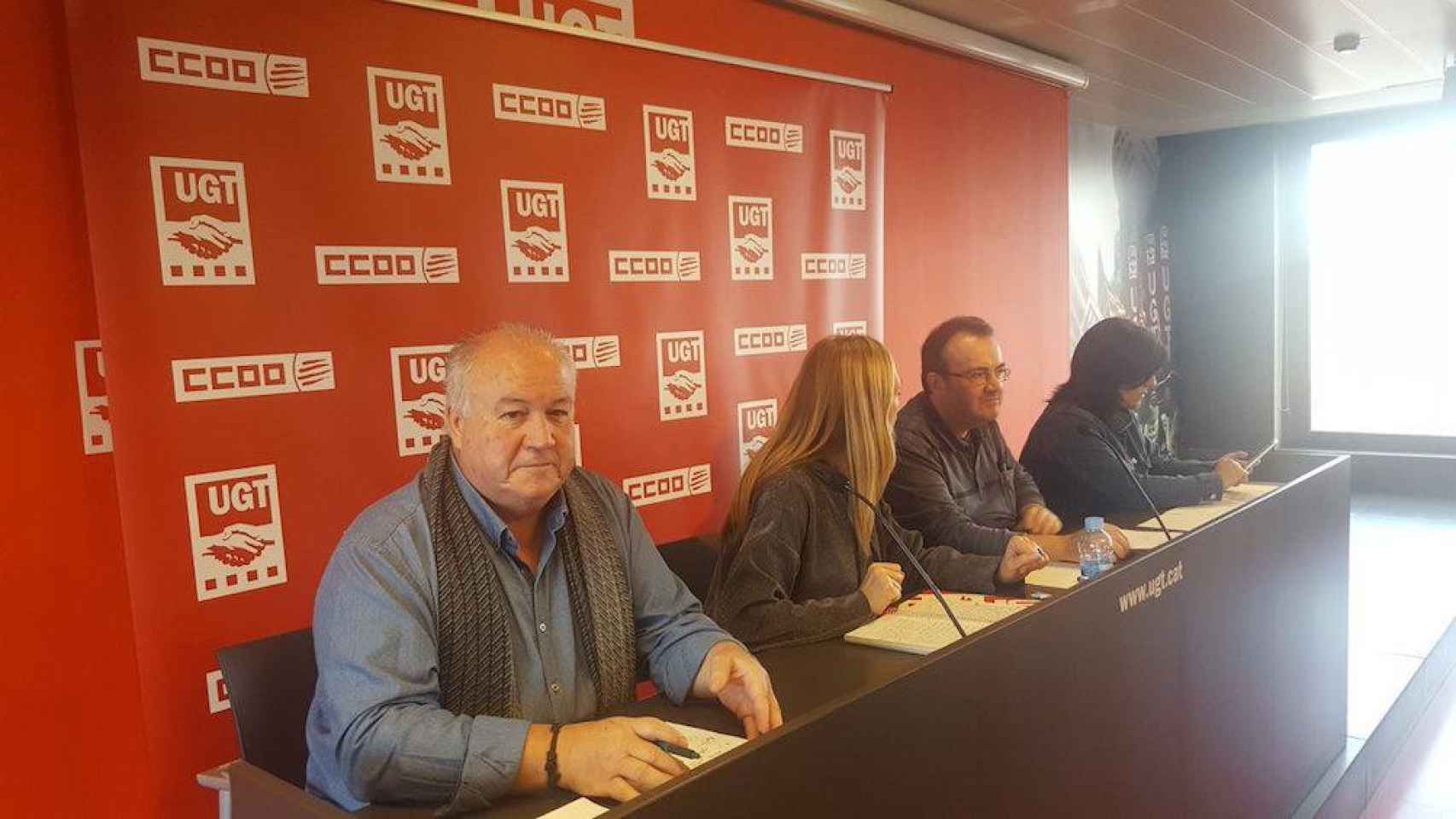 Rueda de prensa de los portavoces del área pública de CCOO y UGT Cataluña  para explicar las movilizaciones de los funcionarios el 12 D  / @CCOOCATALUNYA