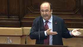 El primer secretario del PSC, Miquel Iceta, en el debate sobre la cuestión de confianza del presidente Carles Puigdemont / CG