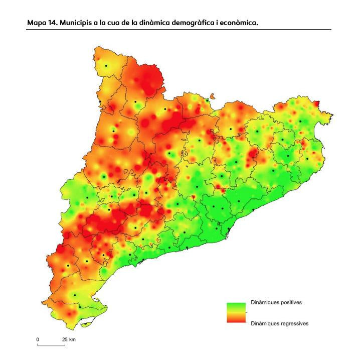 Municipios catalanes con más problemas de desploblación / UNIVERSITAT DE LLEIDA