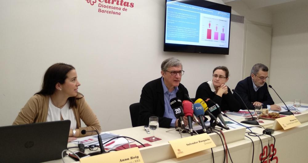 Cáritas Diocesana Barcelona presentan los datos de la exclusión social en Barcelona / EP