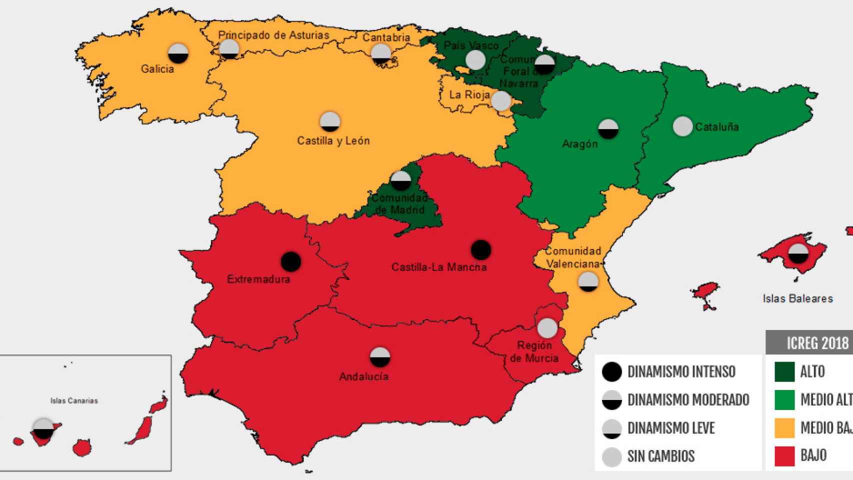 El Informe de la Competitividad Regional en España, con las diferencias por comunidades / ICREG