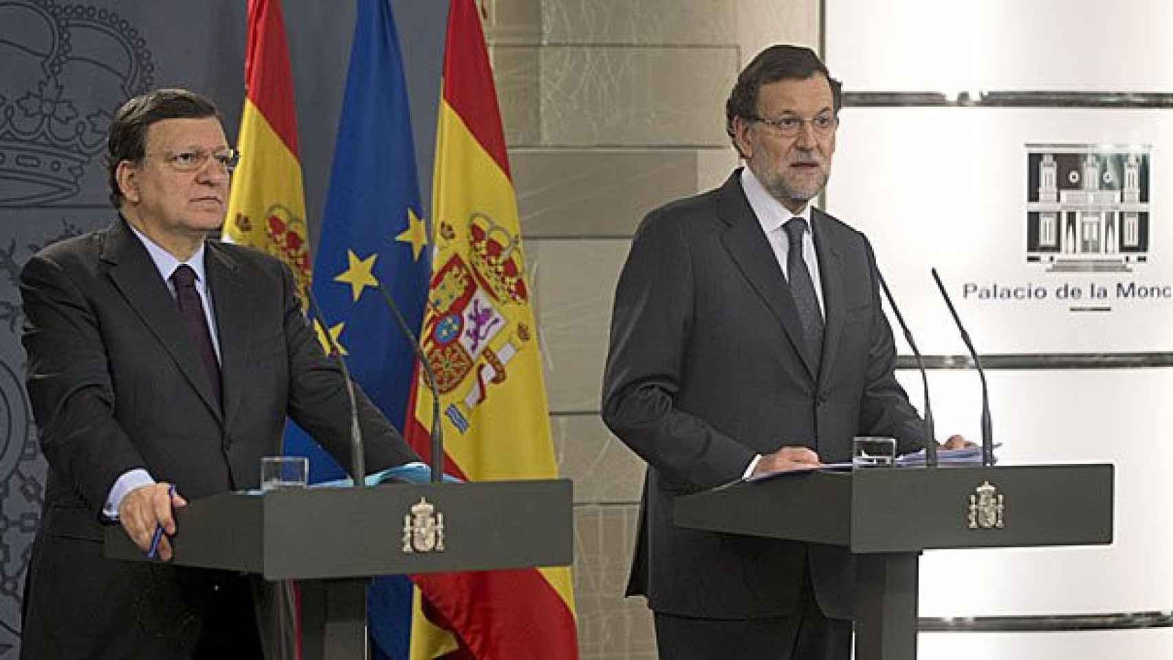 El presidente de España, Mariano Rajoy, y el de la Comisión Europea, José Manuel Durao Barroso