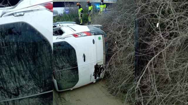 Vehículo del accidente en la autovía A-30 de Cartagena (Murcia) / 112