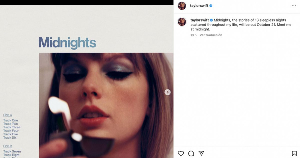 Publicación de Taylor Swift en Instagram / @taylorswift