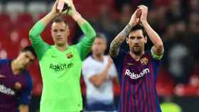 Messi y Ter Stegen, en un partido con el Barça | EFE