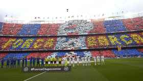 Un mosaico del Camp Nou antes de un partido del FC Barcelona / EFE