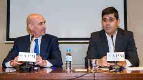 Luis Rubiales, presidente de la RFEF, y David Aganzo, presidente de a AFE / EFE