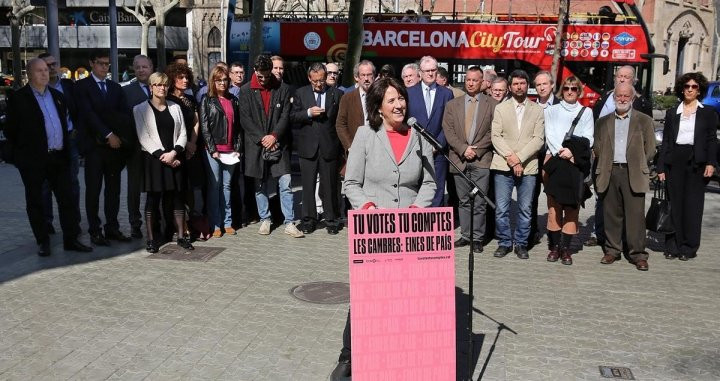 Elisenda Paluzie en un acto de la Asamblea Naciona Catalana / EFE