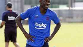 Una foto de Ousmane Dembelé durante un entrenamiento del Barça / FCB