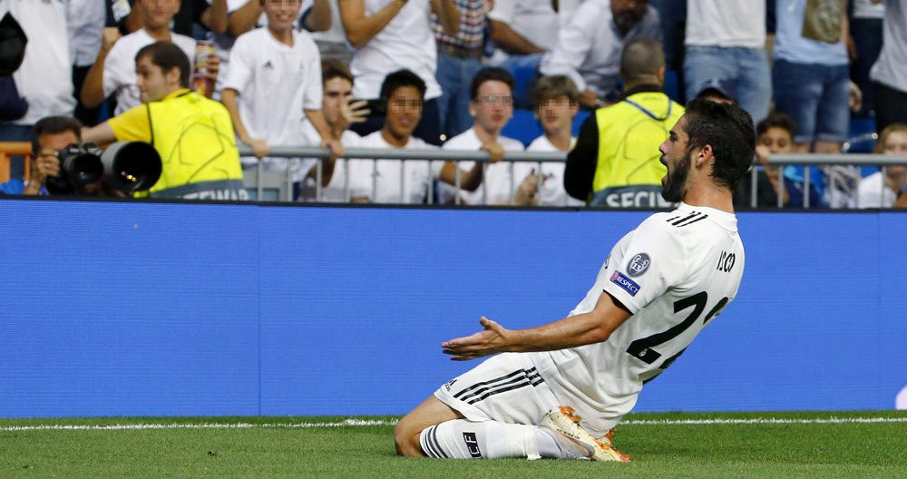 Isco celebra un gol del Real Madrid en Champions / EFE