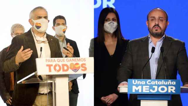 Carlos Carrizosa (Cs) y Alejandro Fernández (PP), tras las elecciones del 14F / EP