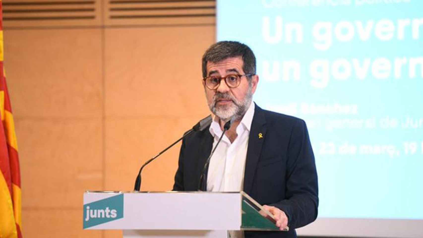 El secretario general de Junts per Catalunya, Jordi Sànchez, durante una conferencia / JXCAT
