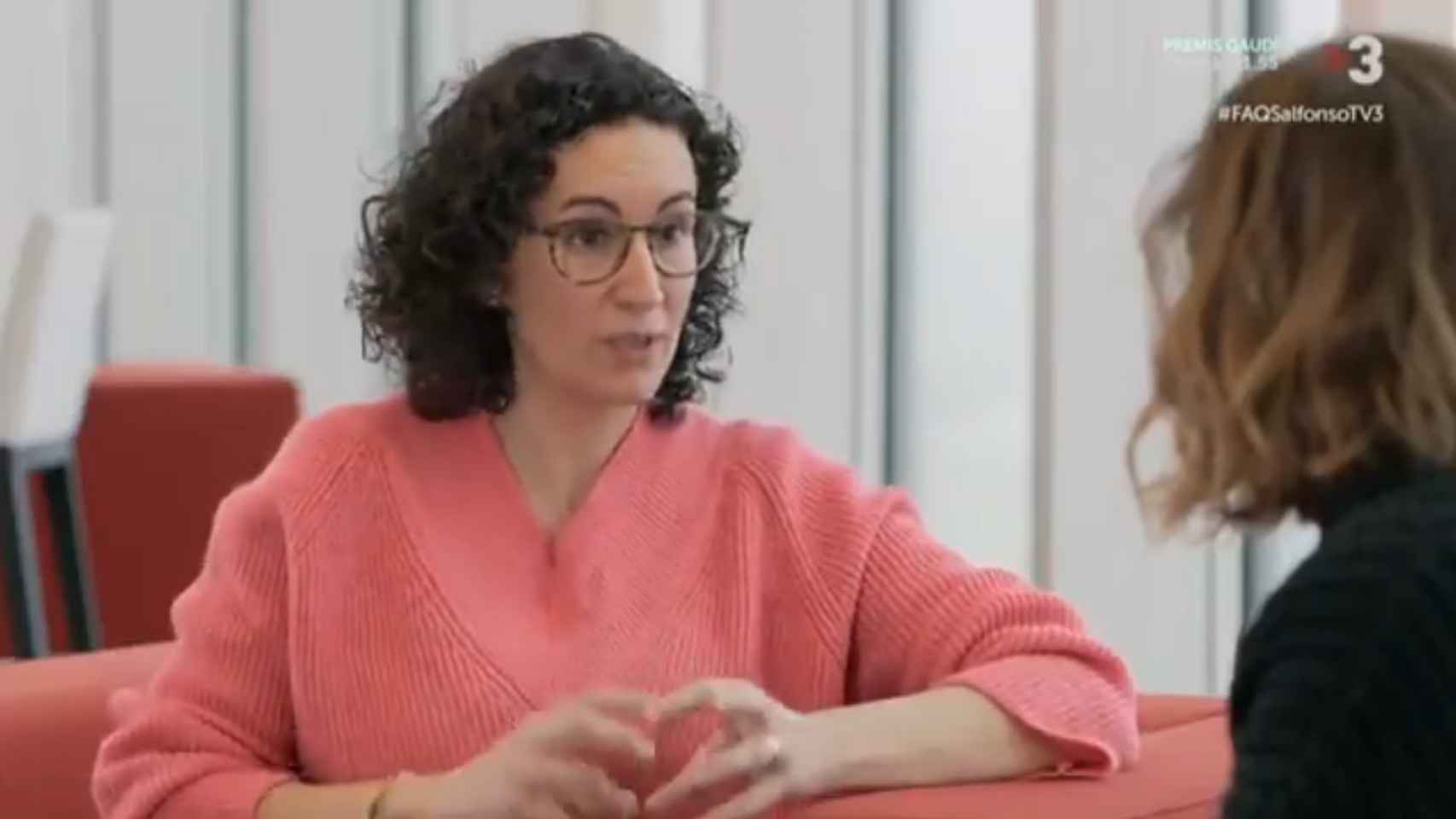 Marta Rovira, durante la entrevista en 'FAQs' de TV3