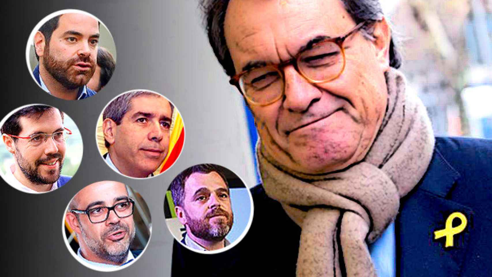 Artur Mas rodeado de Francesc Homs, Miquel Buch, Jordi Cuminal, Albert Batalla y David Saldoni / CG