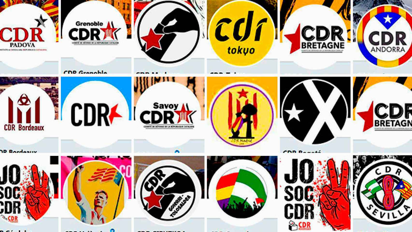 Logos de los CDR que actúan más allá de las fronteras catalanas / CG