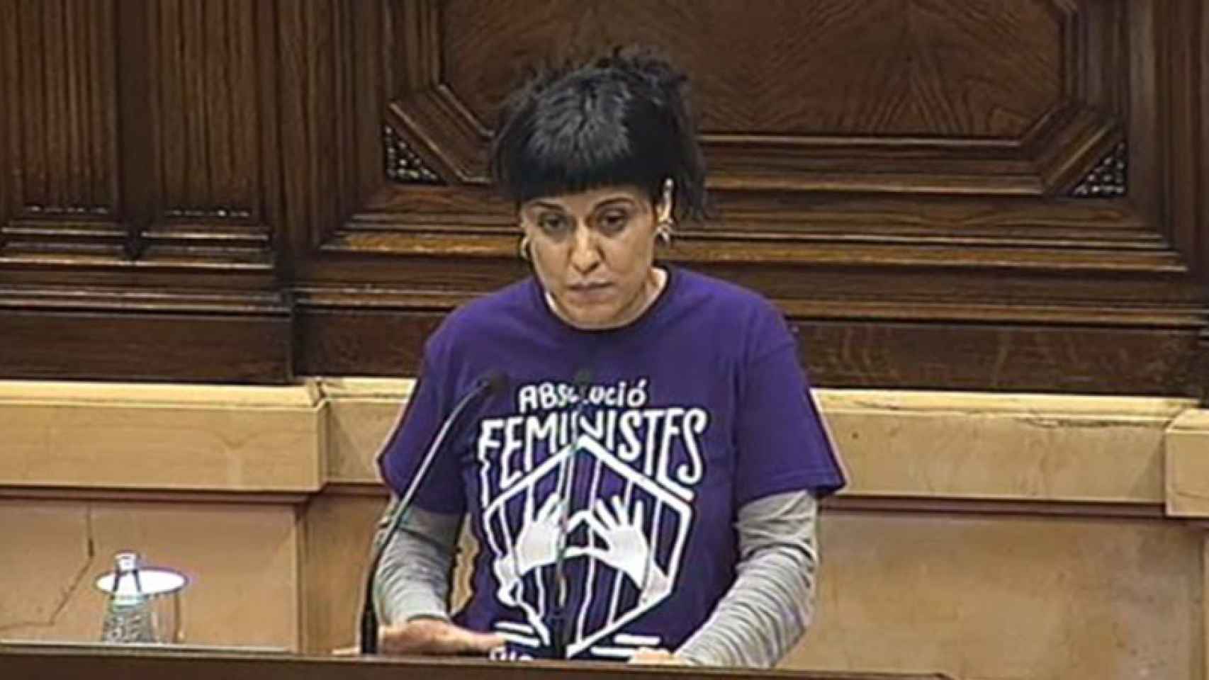 La diputada de la CUP, Anna Gabriel, en una intervención parlamentaria / CUP
