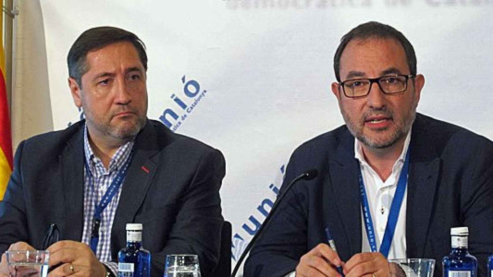 El prsidente del Consejo Nacional de UDC, Josep Maria Pelegrí, y el secretario general de UDC, Ramon Espadaler